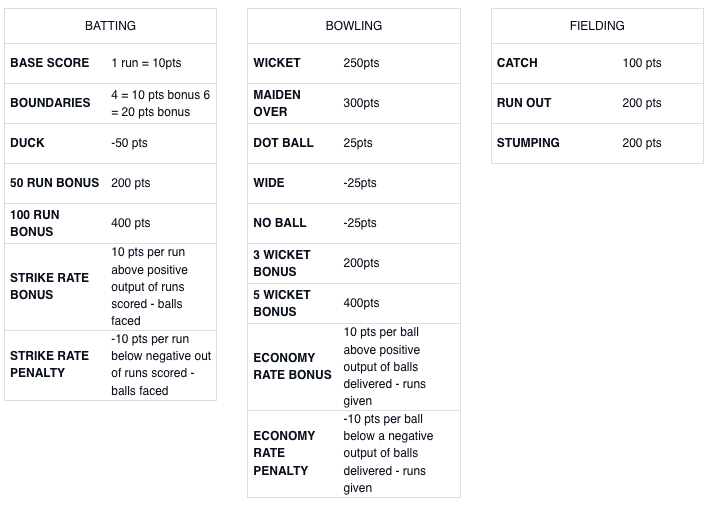 cricket T20 rules